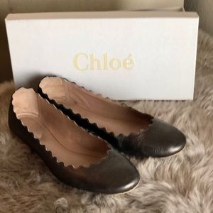 Chloe Lauren Ballerina Flats Bronze Size 39